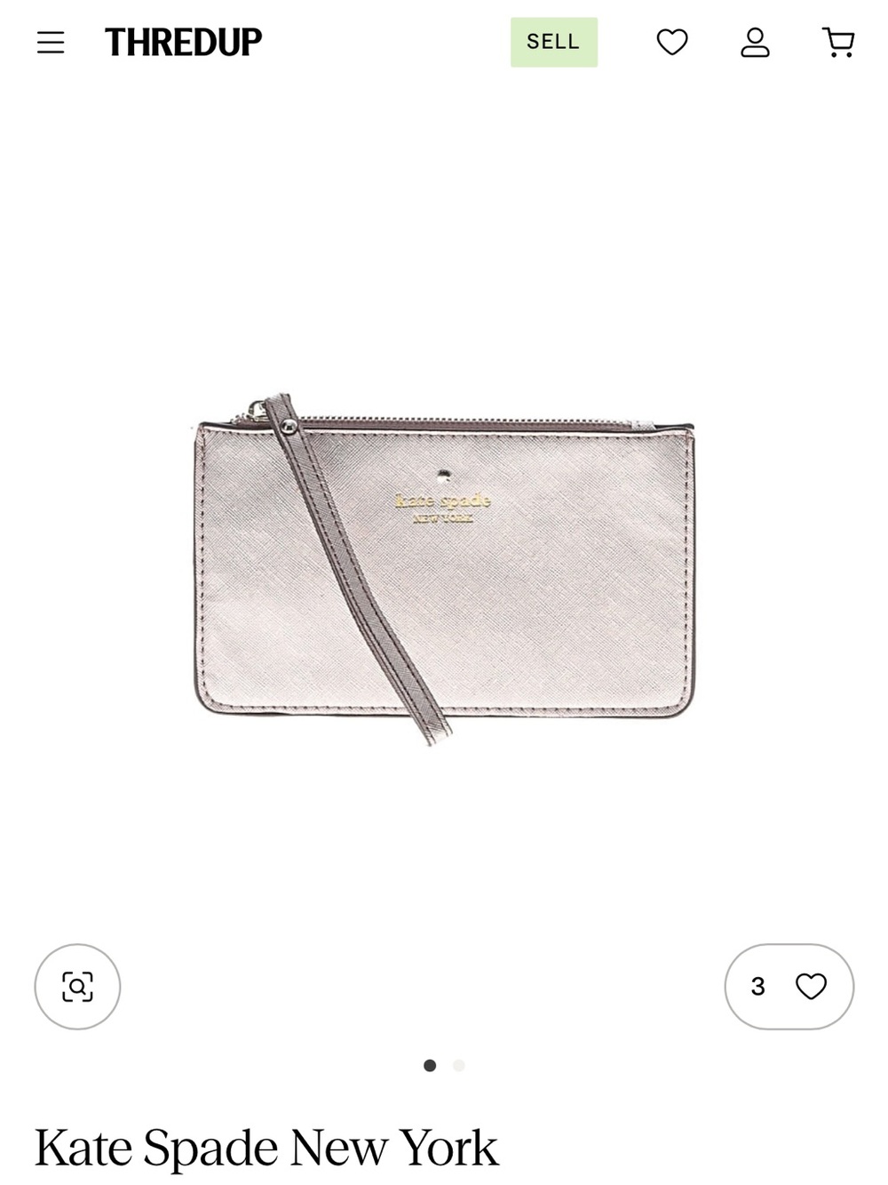 Kate Spade Metallic Silver Wristlet